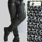 Chain mail Chausses 9MM Flat Ring Riveted With Solid Rings Mild Steel 1 Chainmail Chausses 9MM Flat Ring with solid rings