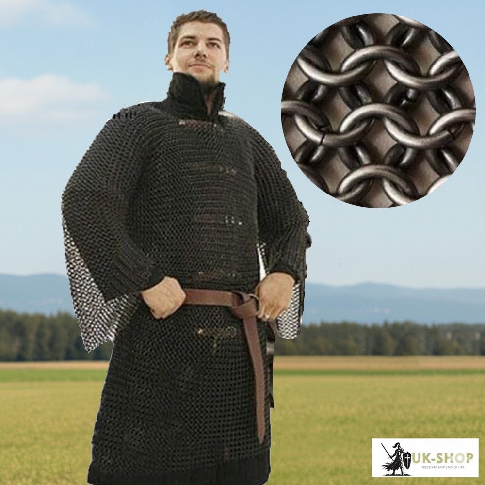 Chainmail Hauberk 10MM - 18 Gauge Butted Round Ring Mild Steel 2 Chainmail Hauberk