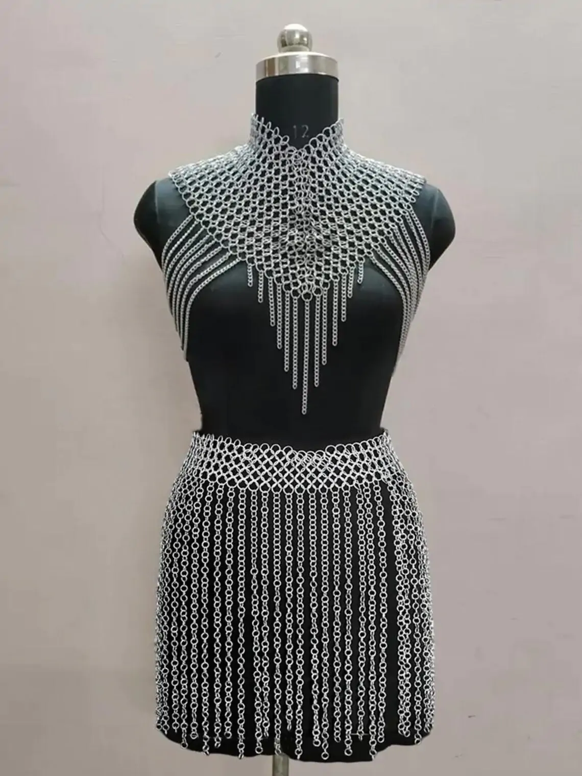 Chainmail Top With Skirt Set