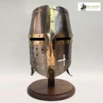 Crusader Knight Great Helmet with Brass Cross