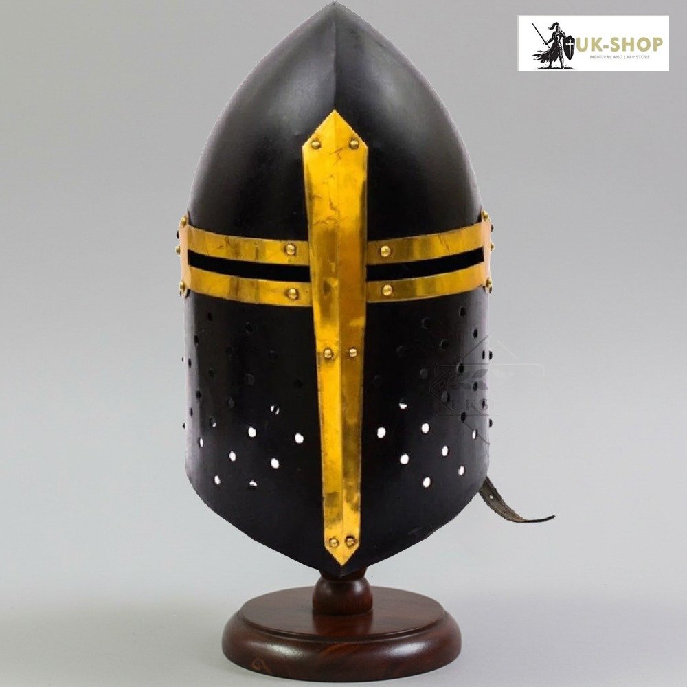 Sugarloaf helmet black mild steel1 Sugarloaf helmet black mild steel1 Sugarloaf Helmet Black 1.2MM Steel with Leather Liner