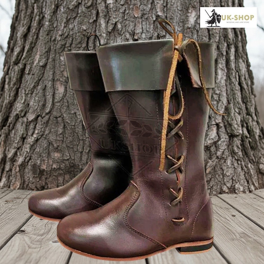 brown laces boots 1 Medieval Leather Laces Shoes