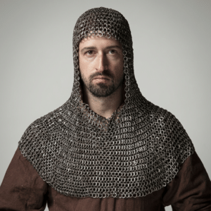 9mm Chainmail Coif Round Ring Riveted With Washer