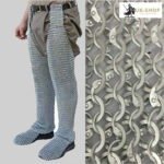 Chainmail Chausses 10mm - 16 Gauge Round Ring Riveted with Solid Rings 1 chainmail legging round ring rww