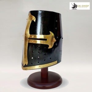 Crusader Helmet - Black Cross Templar 1.2MM Steel