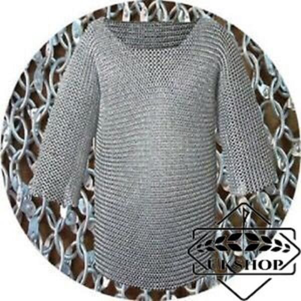 il fullxfull.2044953032 39zk 1 Chainmail shirt -10MM Every Ring Round Riveted Full Sleeves