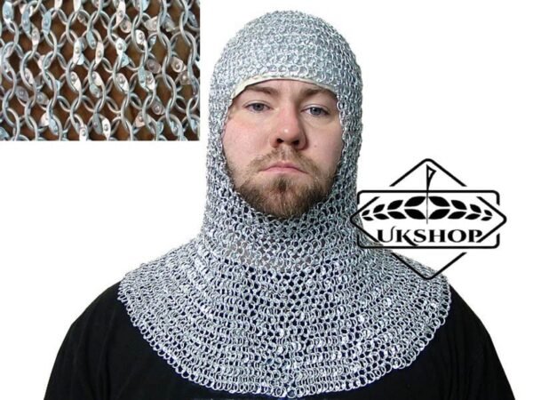 il fullxfull.2095241101 2whe 1 Chainmail coif, 9mm round riveted coif / hood, Thanks giving gift