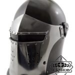Medieval Barbuta Helmet - Fully Functional Helmet Mild Steel With Inner Leather