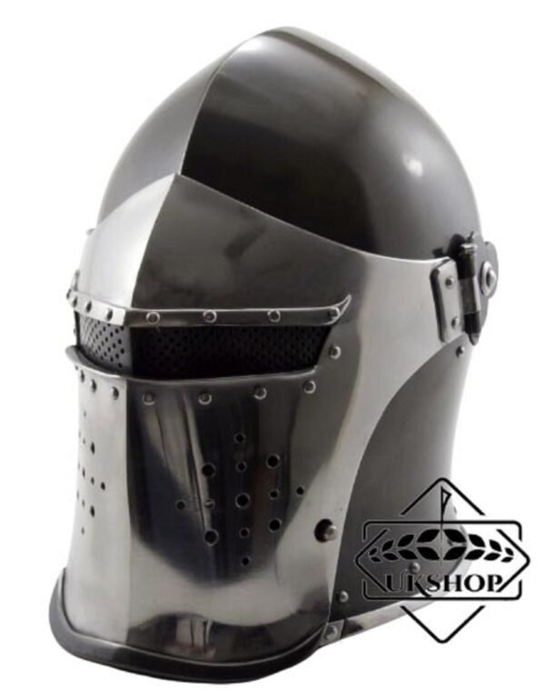 Medieval Barbuta Helmet - Fully Functional Helmet Mild Steel With Inner Leather