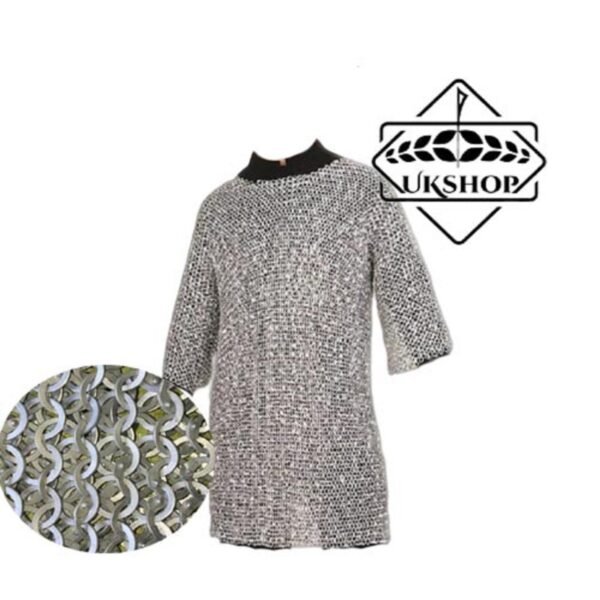 9mm Chainmail shirt, Half Sleeves 9MM Flat riveted with solid rings Aluminium Chainmail shirt, Thanks giving gift