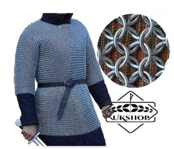 10 MM Butted Mild Steel Chainmail shirt Half Sleeves