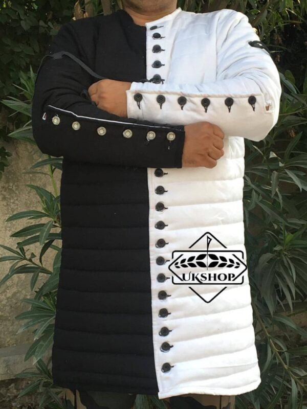 il fullxfull.2379845212 4w4k 1 scaled Black/White Long Sleeves Gambeson, Italian Doublet Gambeson For Event, Thanks giving gift