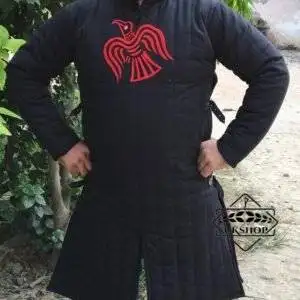 Huginn/Muninn Embroidered Gambeson, Cotton Embroidered Gambeson, Thanks giving gift