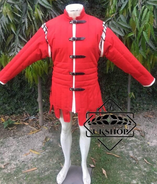 Thick Padded Red Female Costume, Viking women armor Dress, Thanks giving gift