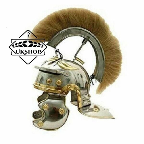Roman Centurion Helmet, Spartan Helmet Costume, Roman Centurion Helmet Brown Plume, Thanks giving gift
