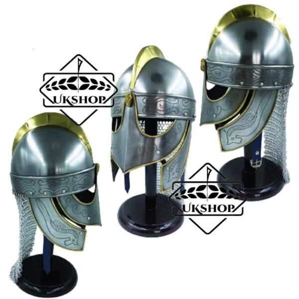 Medieval Viking Helmet with Chainmail | Crusader Helmet Warrior Armor Knight 18g Steel Helmet | Thanks giving gift