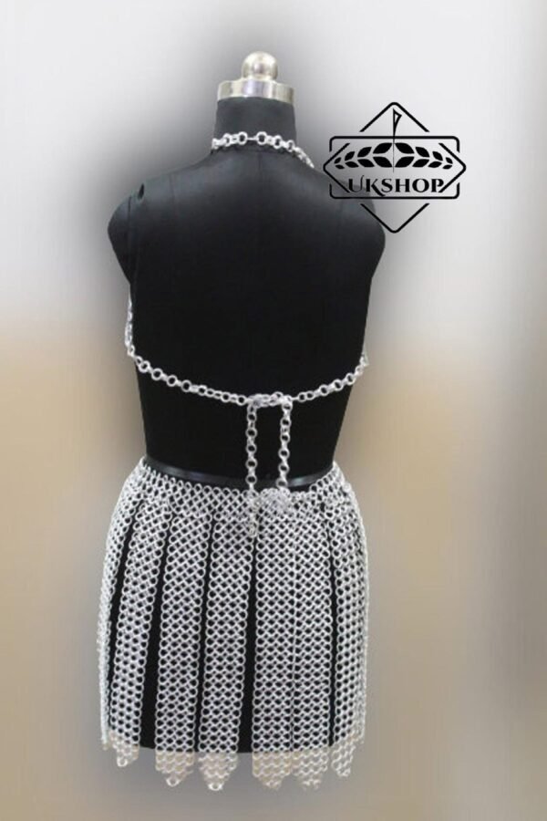 il fullxfull.3039684102 hyyn scaled Chainmail Top with Skirt, Aluminium Sexy Bra, Handmade gift
