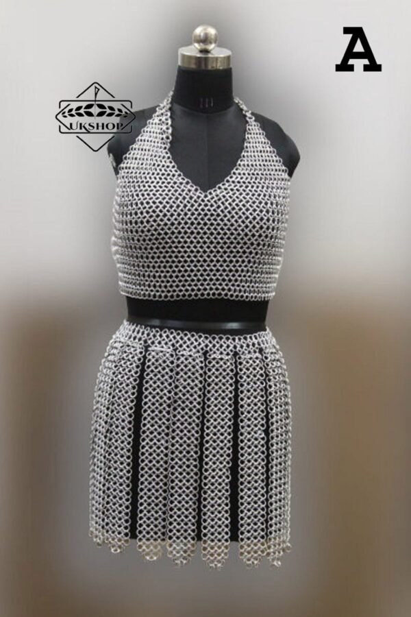 il fullxfull.3039699654 h4i3 scaled Chainmail Top with Skirt, Aluminium Sexy Bra, Handmade gift
