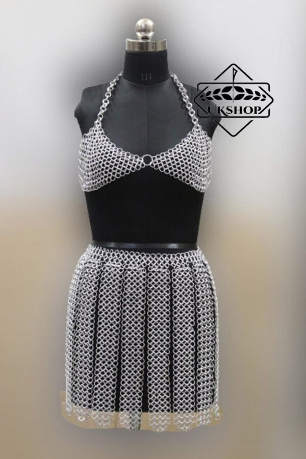 il fullxfull.3087412757 7hhu scaled Chainmail Top with Skirt, Aluminium Sexy Bra, Handmade gift