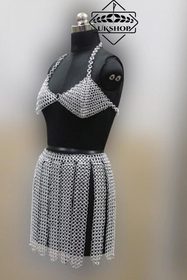 il fullxfull.3087413231 aaz7 scaled Chainmail Top with Skirt, Aluminium Sexy Bra, Handmade gift