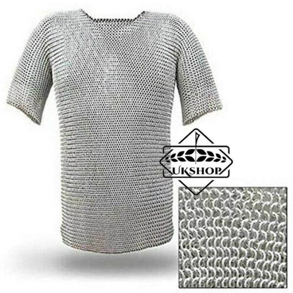 il fullxfull.3133107149 tr7z 1 ALUMINUM Butted Chainmail Shirt Haubergeon, Medieval Costume Armor, Easter
