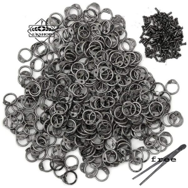 Round rings with Round Rivets 6mm, 7mm ,8mm or 9mm Natural Finish- Riveted Chainmail Rings with Riveting tool |Thanks giving gift