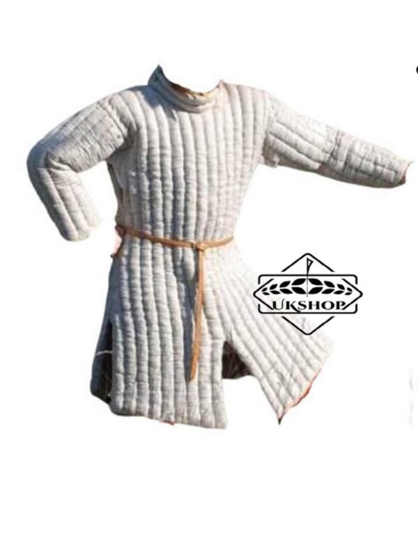 il fullxfull.3232934574 542c 1 scaled Medieval White Color Gambeson | Medieval Gambeson For Sca Larp| Padded Gambeson Full Sleeves Armor Reenactment, Thanks giving gift