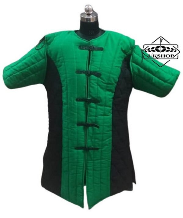 Medieval Gambeson Green with Black