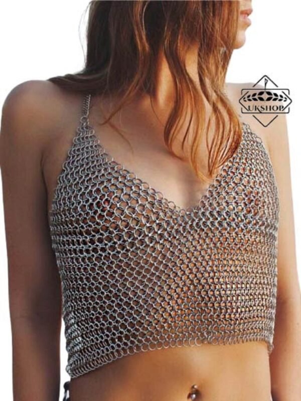 il fullxfull.3296229409 s8gn scaled Chainmail Sexy Bra, Chainmail Bikini top, Bikini chainmail top, Handmade gift