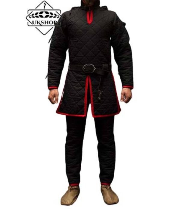 Medieval Black Gambeson For SCA clothing, Thanks giving gift