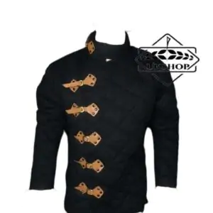 Black Medieval Gambeson,  Thick Padded Black Gambeson, Thanks giving gift