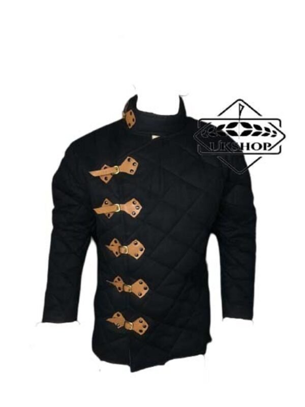 il fullxfull.3312302709 18wf scaled Black Medieval Gambeson, Thick Padded Black Gambeson, Thanks giving gift