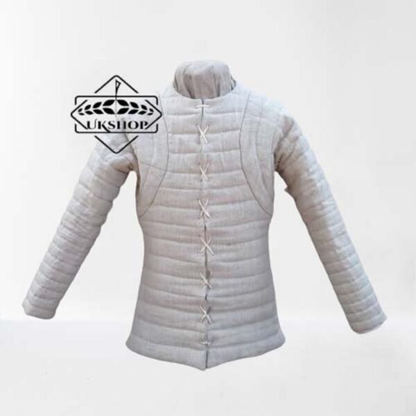 White Cotton Gambeson w Full Sleeves Gambeson, Thanks giving gift