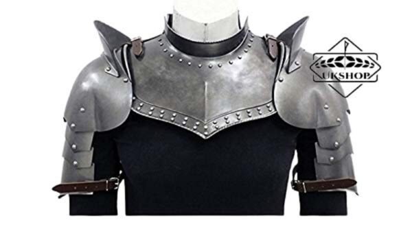 il fullxfull.3343272670 n8iz 1 Medieval Gorget Spaulders Arm & Shoulder Set Roman Spartan Knight Pauldron Shoulder Guard, Thanks giving gift