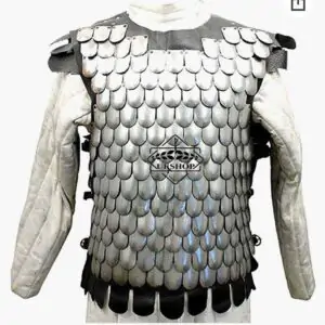 Medieval Scale Body Armor, Leather Liner 20G Steel LARP Costume, Scale Armor, Thanks giving gift