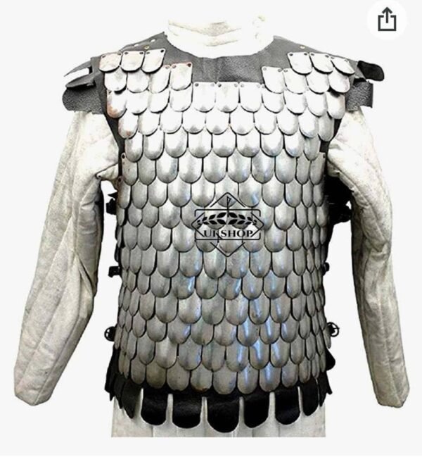 il fullxfull.4169361460 b57j 1 Medieval Scale Body Armor, Leather Liner 20G Steel LARP Costume, Scale Armor, Thanks giving gift