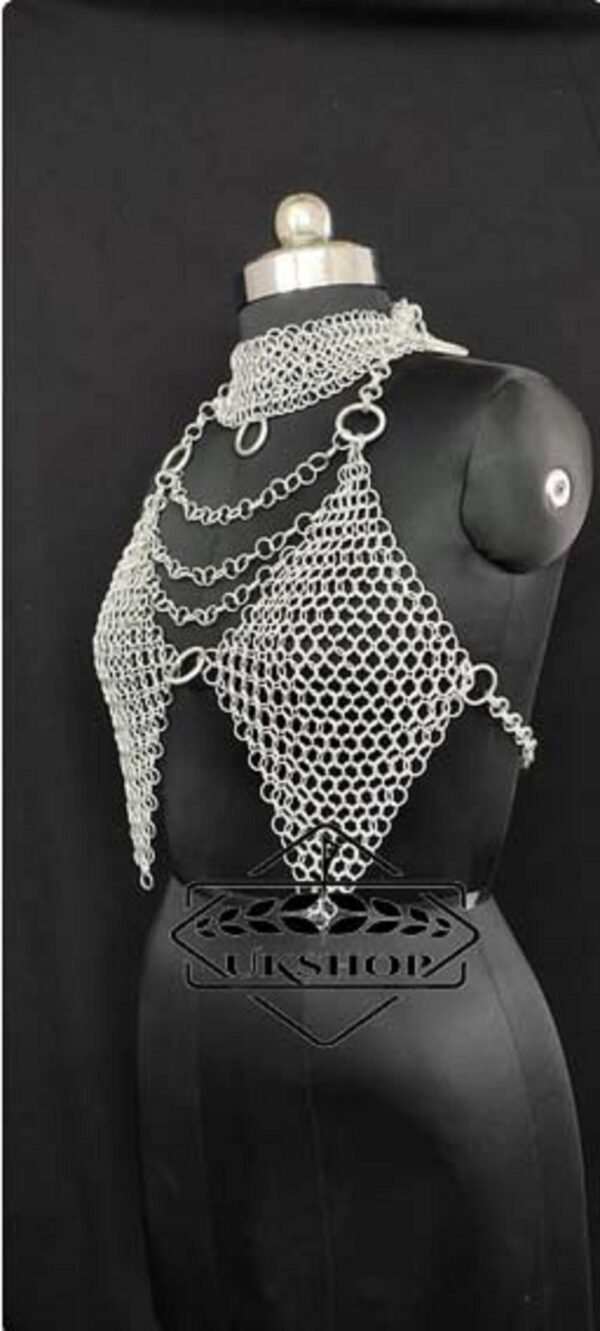 il fullxfull.4239305735 plds scaled Sexy Female Butted Chainmail Bra Aluminium, Chainmail top, mother day gift