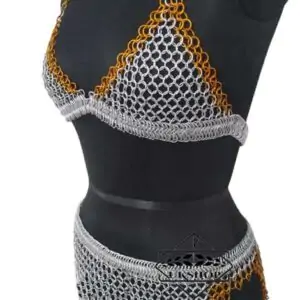 Chainmail Bra, Skirt Cosplay Halter, handmade gift