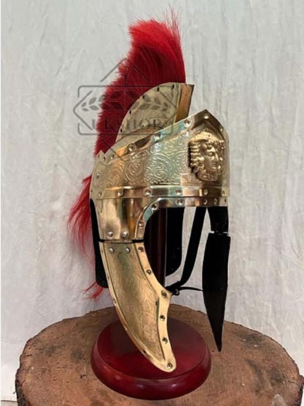 Vintage Roman Helmet 1.2 MM With Red Horse Hair Plume
