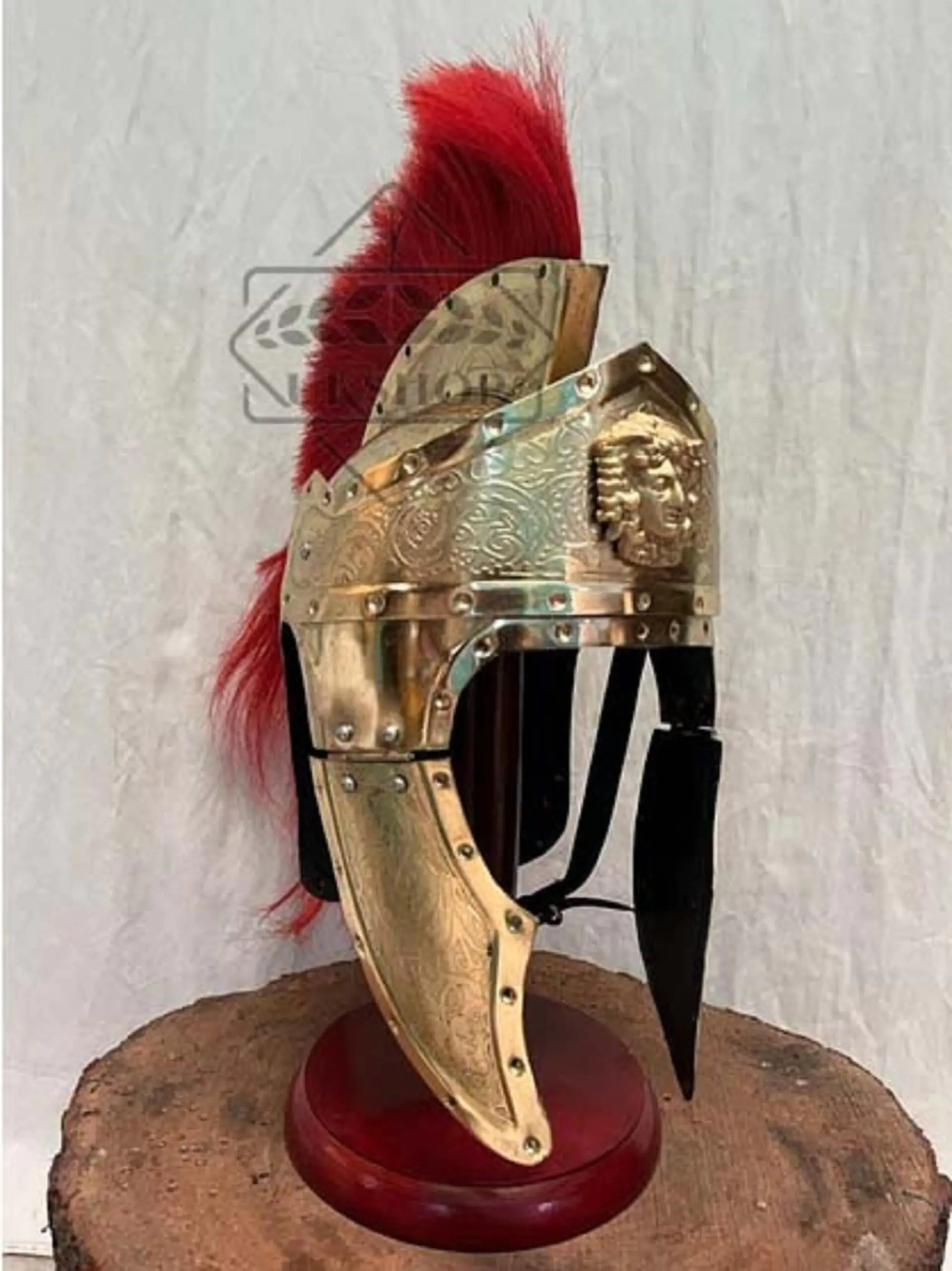 Vintage Roman Helmet 1.2 MM With Red Horse Hair Plume