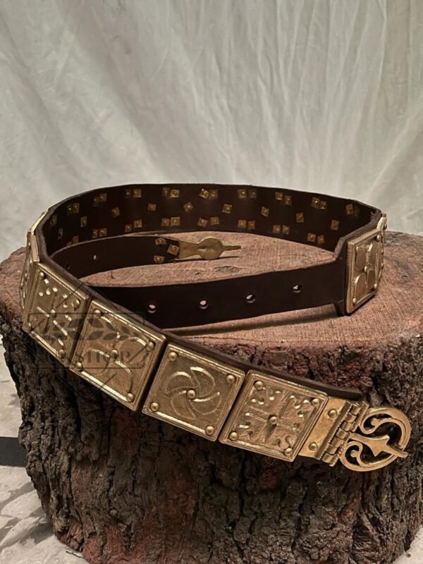 Rome Centurion Belt - Casted Brass with Brown Leather