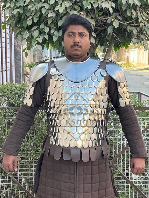 il fullxfull.4589154876 p5hu scaled Medieval Scale Body Armor, Leather Liner 20G Steel LARP Costume, Scale Armor, Thanks giving gift