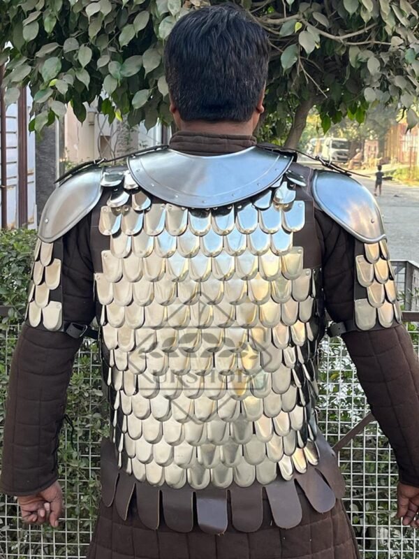 il fullxfull.4589155670 kek7 scaled Medieval Scale Body Armor, Leather Liner 20G Steel LARP Costume, Scale Armor, Thanks giving gift