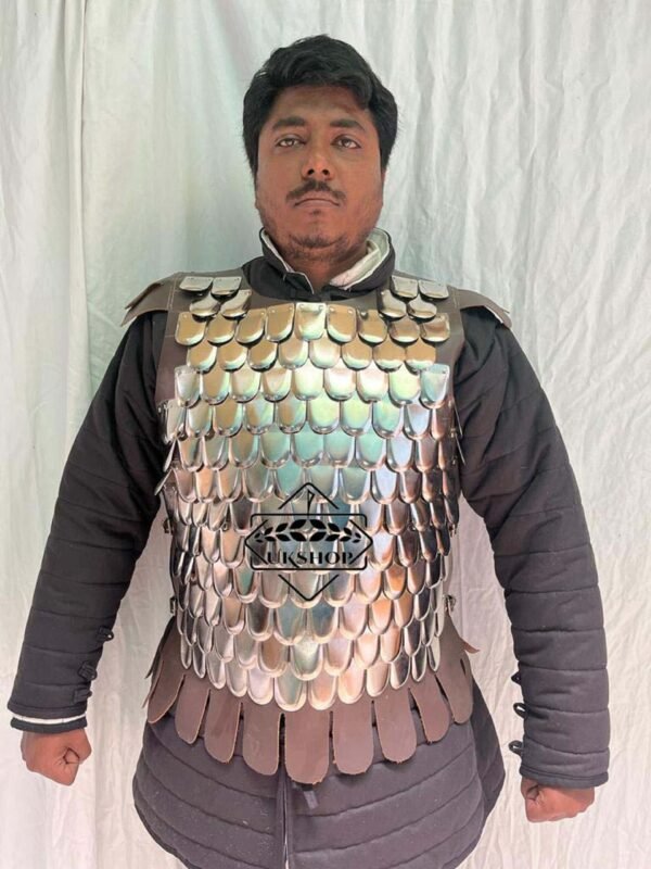 il fullxfull.4589241854 m5by scaled Medieval Scale Body Armor, Leather Liner 20G Steel LARP Costume, Scale Armor, Thanks giving gift