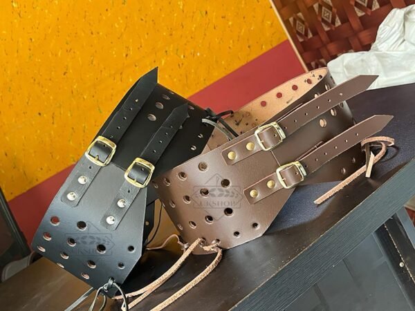 il fullxfull.4724982089 i7mg scaled Leather Corset Belt for chausses Armor. Medieval leg armor attachment with leather straps, Thanks giving gift