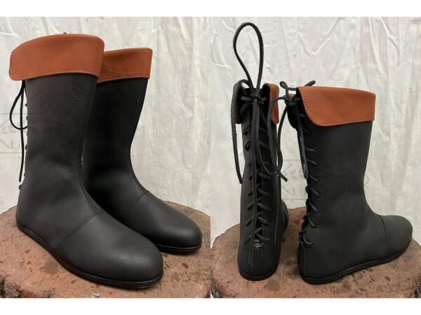 Medieval Leather Boots, Reenactment Leather Laces Boots Medieval Event | Thanks giving gift