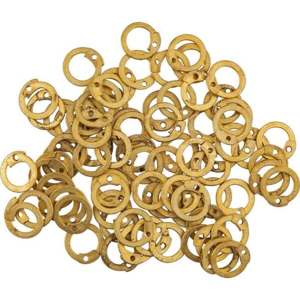 Brass Chainmail Flat Rings with Round Riveted Chainmail Loose Rings made of brass 6mm,8mm or 9mm tools free Thanks giving gift