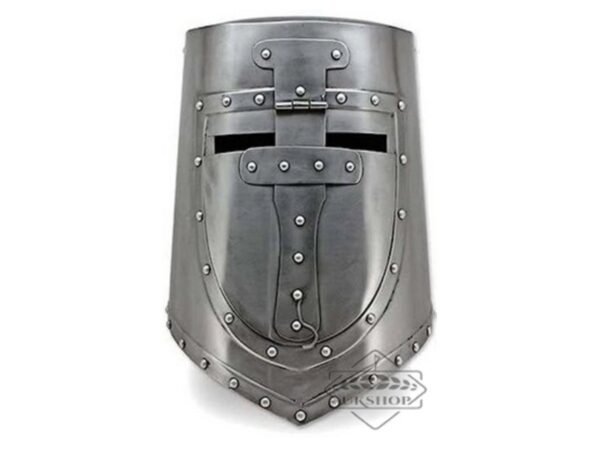 Medieval Visored Great Crusaders Helmet | German & European Closed Helm | Flat Top Plate Armor, Thanks giving gift