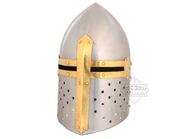 Medieval Sugarloaf Helmet, Knight Armor Crusader Helmet with Free wooden Stand | Thanks giving gift