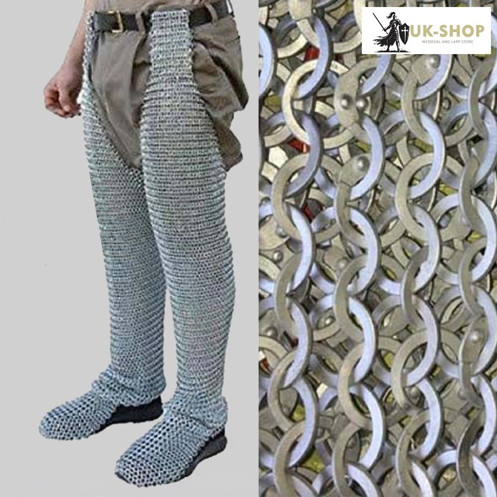 legging alu flat ring rww Chain mail Chausses 9mm Flat Ring